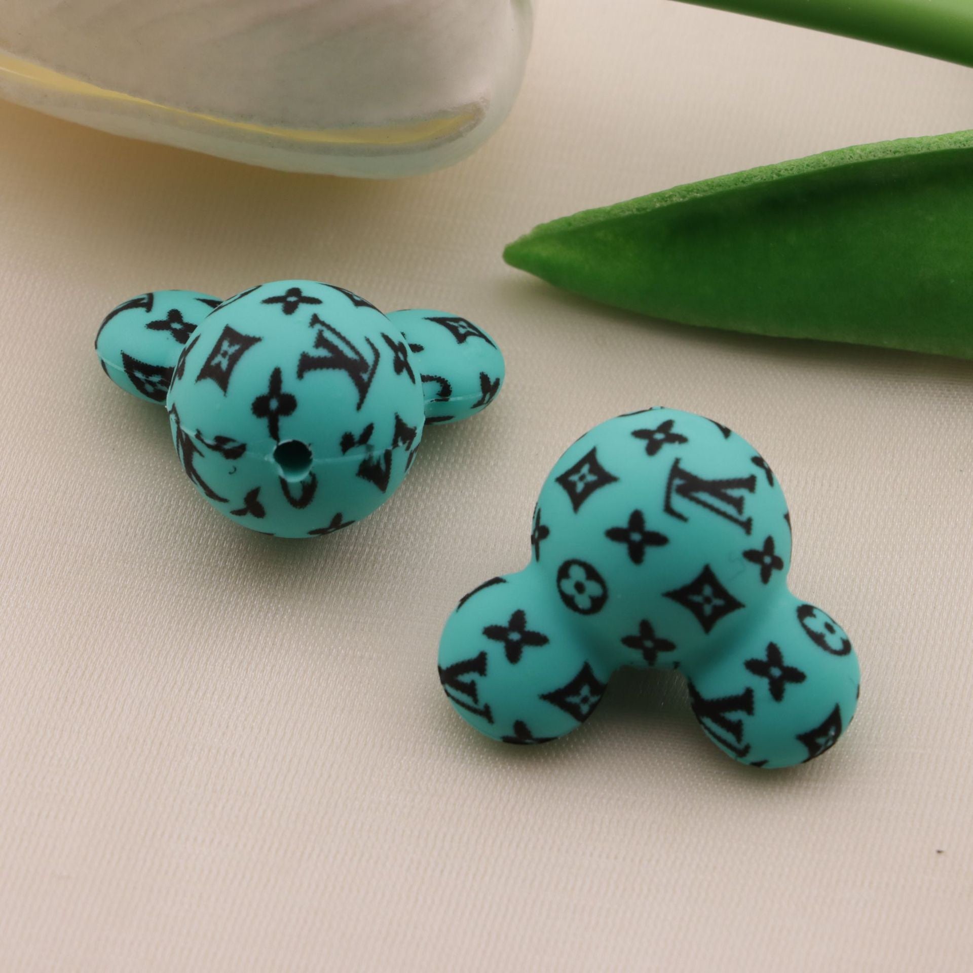 FS1447-About 21mm Mickey Head Printed Silicone Beads