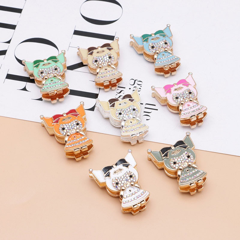 Kuromi Cartoon Rhinestone Metal Beads