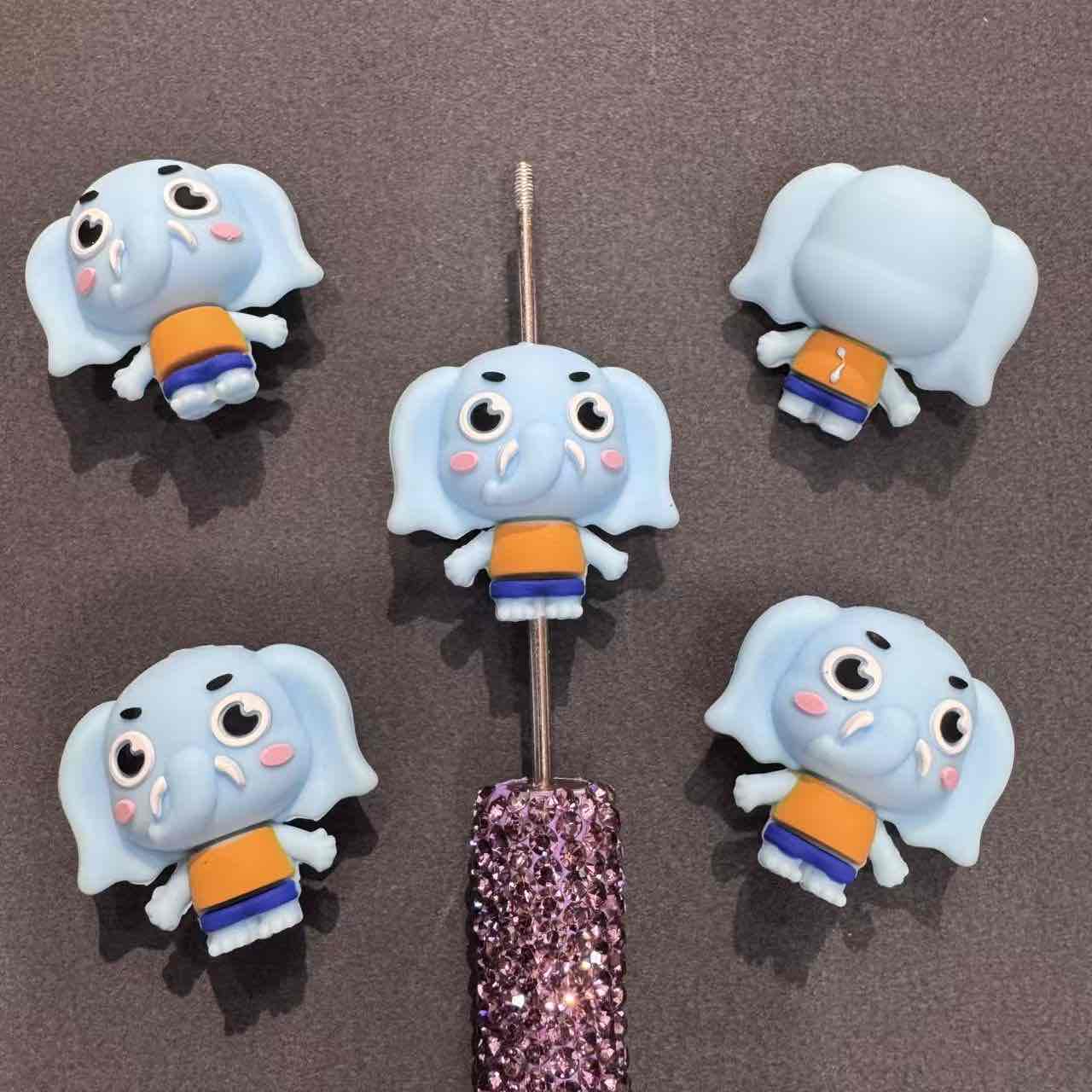 FS20013-3DElephant Silicone Focal Beads