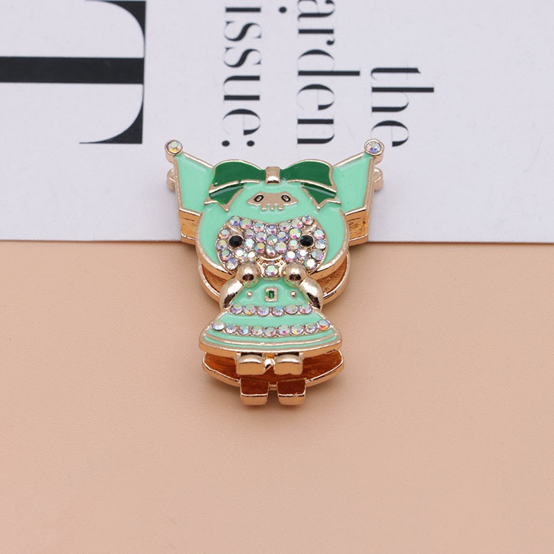 Kuromi Cartoon Rhinestone Metal Beads