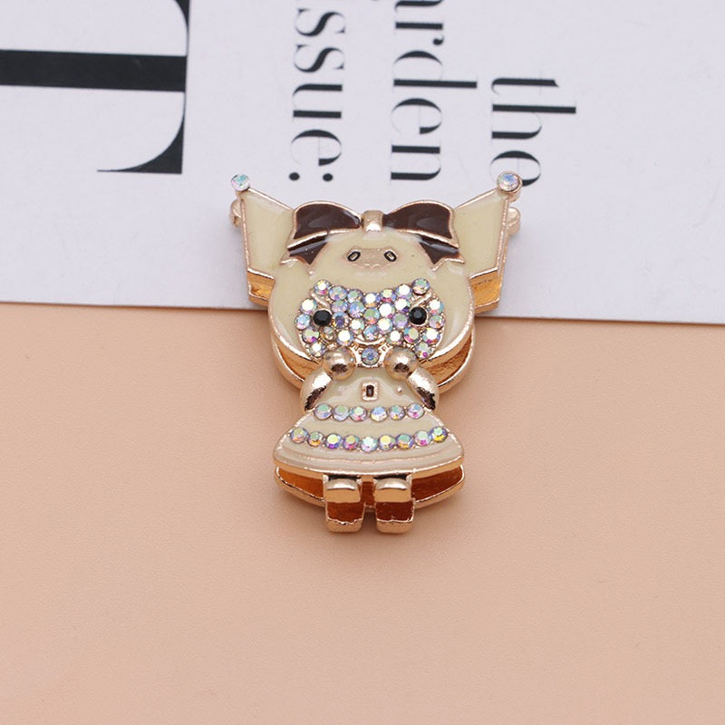 Kuromi Cartoon Rhinestone Metal Beads