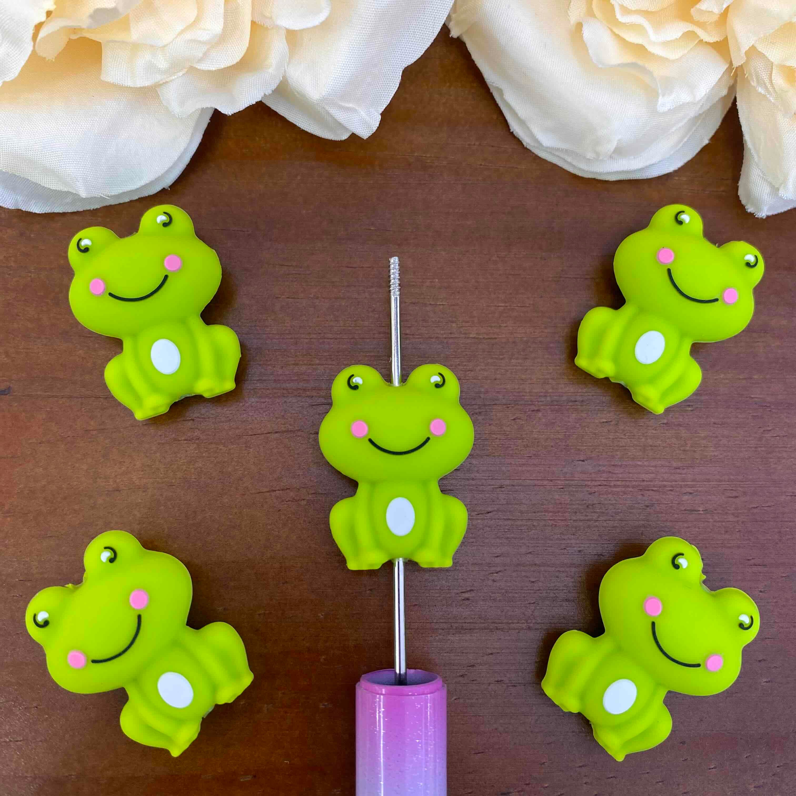 FS20557-3D Smiley FrogSilicone Focal Beads