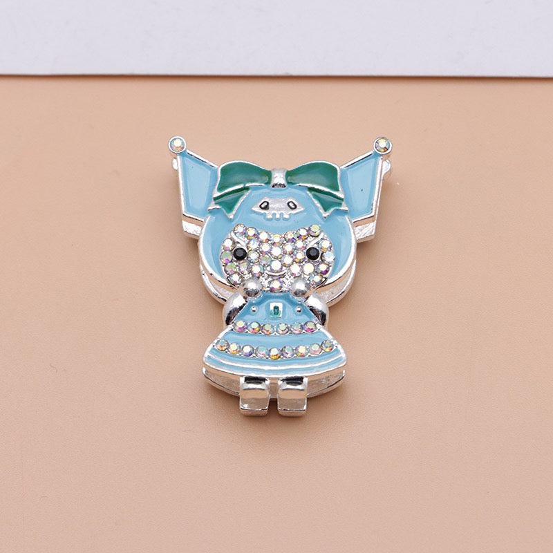 Kuromi Cartoon Rhinestone Metal Beads