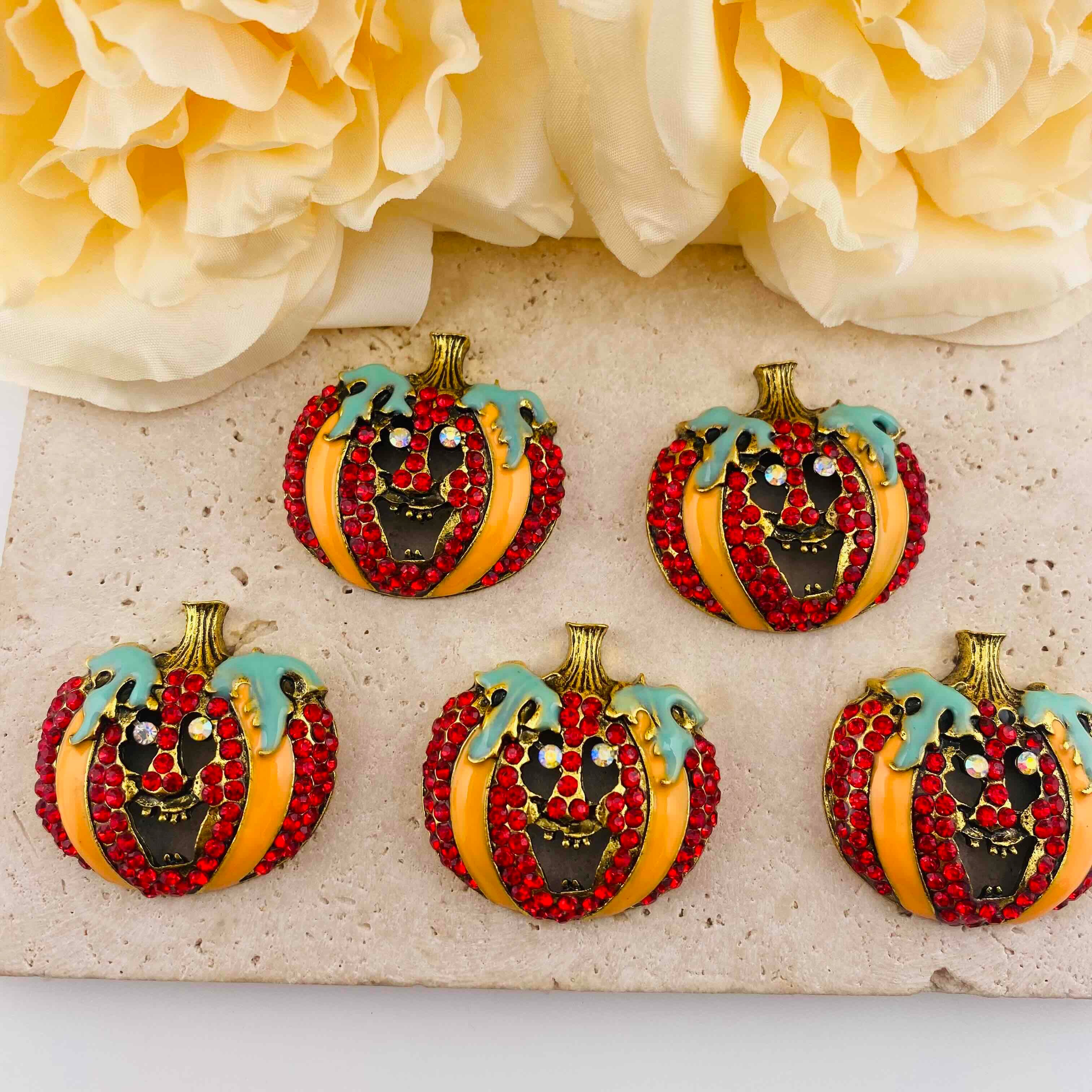 FS19916-About 36*37mm Halloween Rhinestone Fancy Patch For Making Fancy Beads