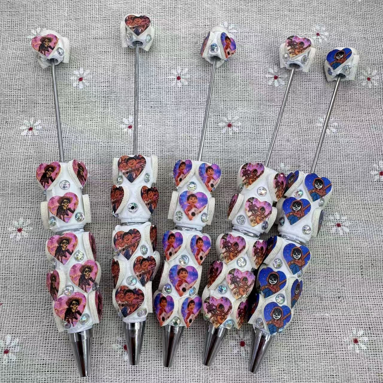 Cartoon Heart  Coco Themed Beadable Pen