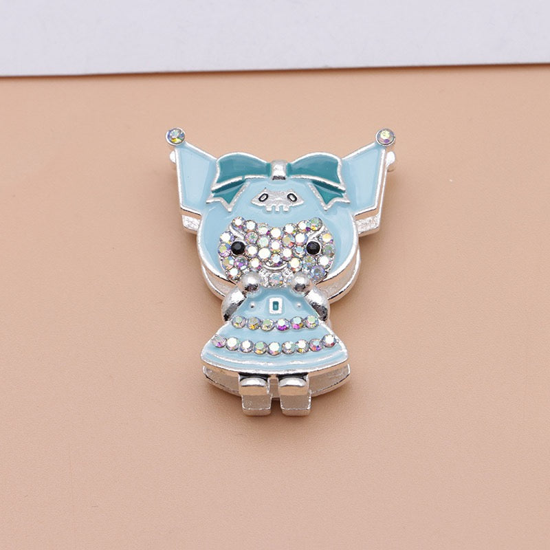 Kuromi Cartoon Rhinestone Metal Beads