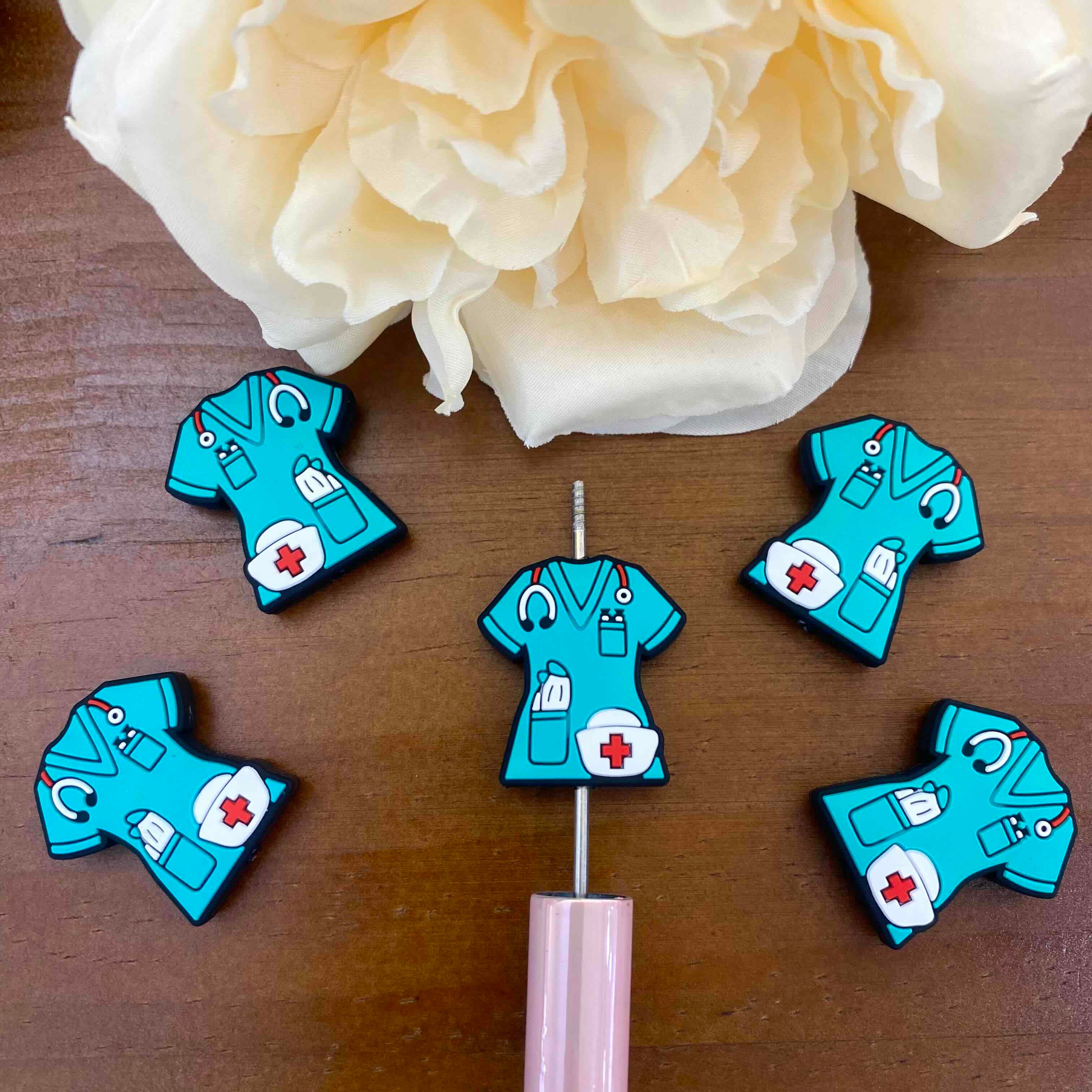 FS20189-Medical Scrubs Flat Silicone Focal Beads