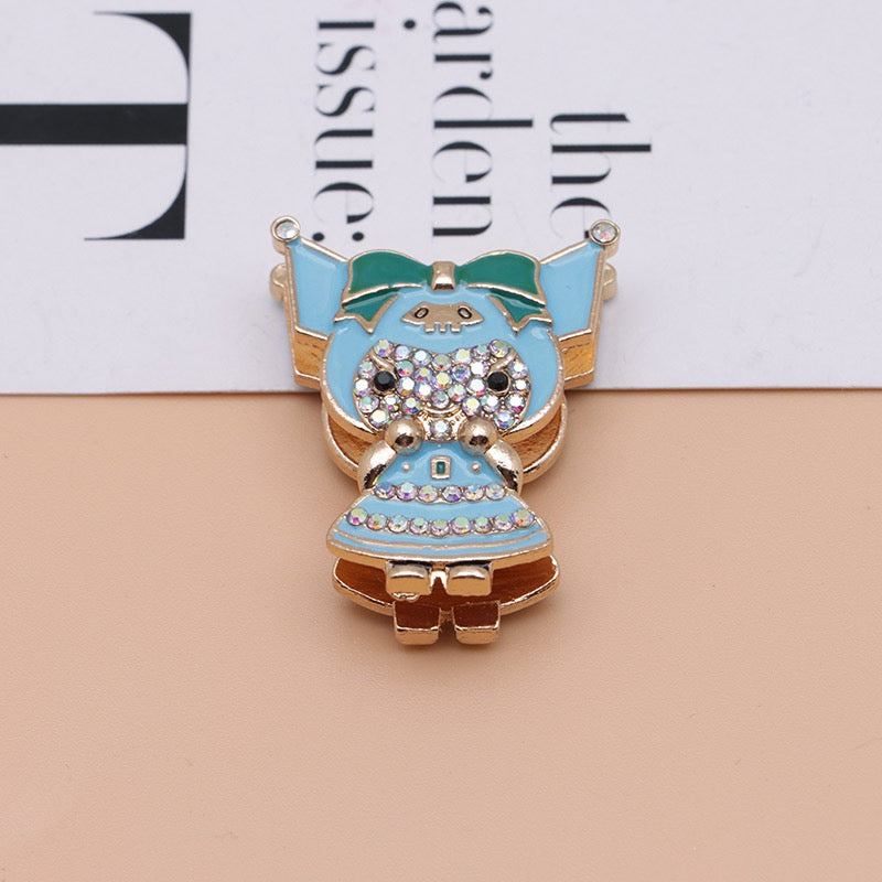 Kuromi Cartoon Rhinestone Metal Beads