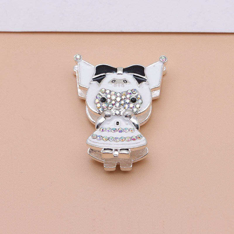 Kuromi Cartoon Rhinestone Metal Beads