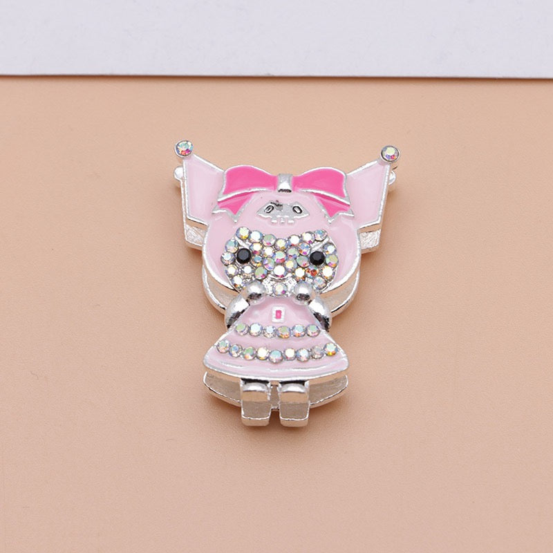 Kuromi Cartoon Rhinestone Metal Beads