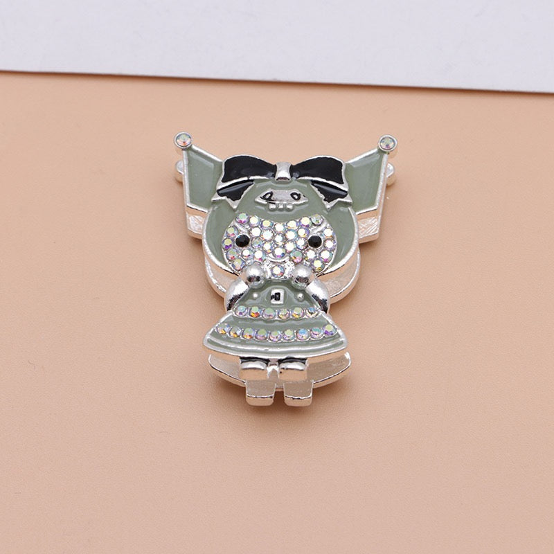 Kuromi Cartoon Rhinestone Metal Beads