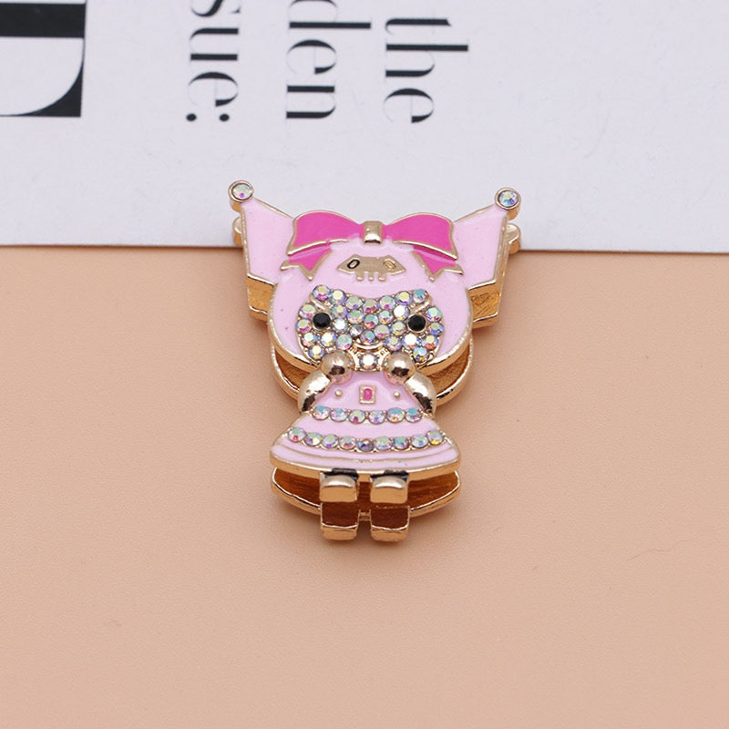 Kuromi Cartoon Rhinestone Metal Beads