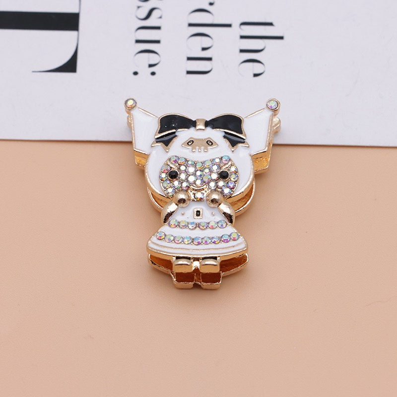 Kuromi Cartoon Rhinestone Metal Beads