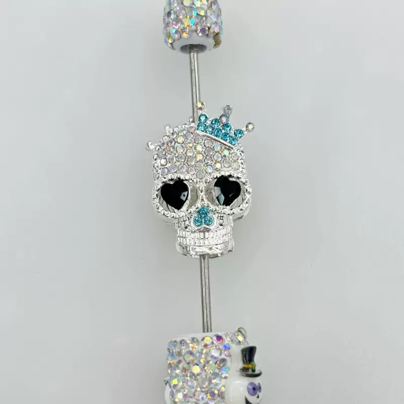 FS19376-About 29*19*16mm Halloween Skull Metal Beads