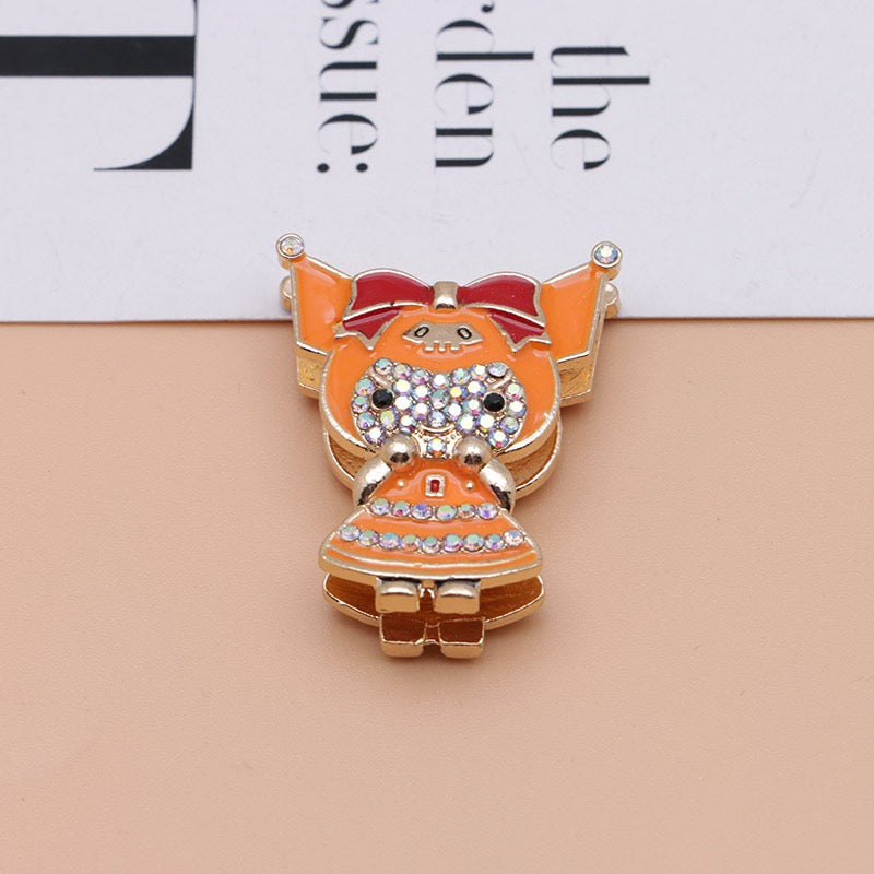 Kuromi Cartoon Rhinestone Metal Beads
