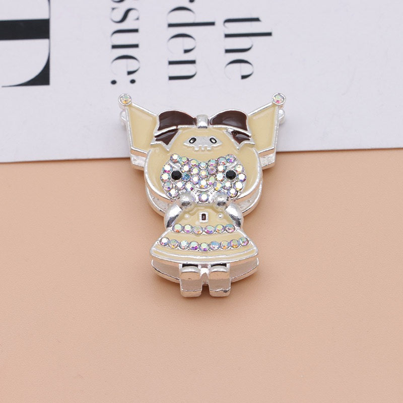 Kuromi Cartoon Rhinestone Metal Beads