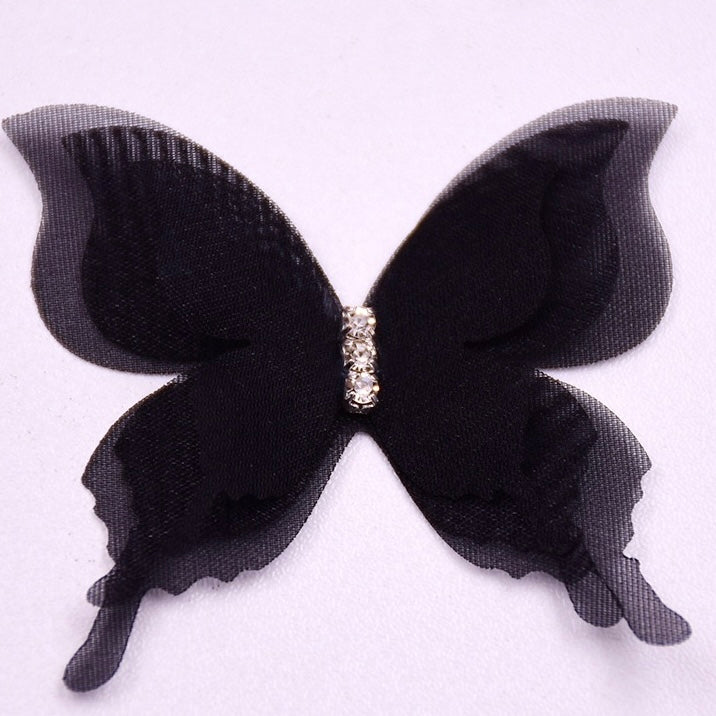 FS2189- 25 Pieces 3 Layers Farbic Butterfly For Making Fancy Beads