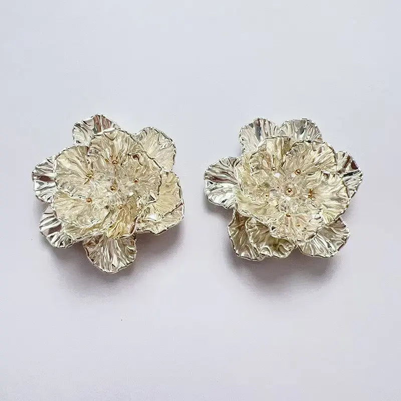 47mm Two-Layer UV Silver Crystal Flower Charms Two-Layer Crystal Flowers For DIY Projects Zoe's DIY Shop