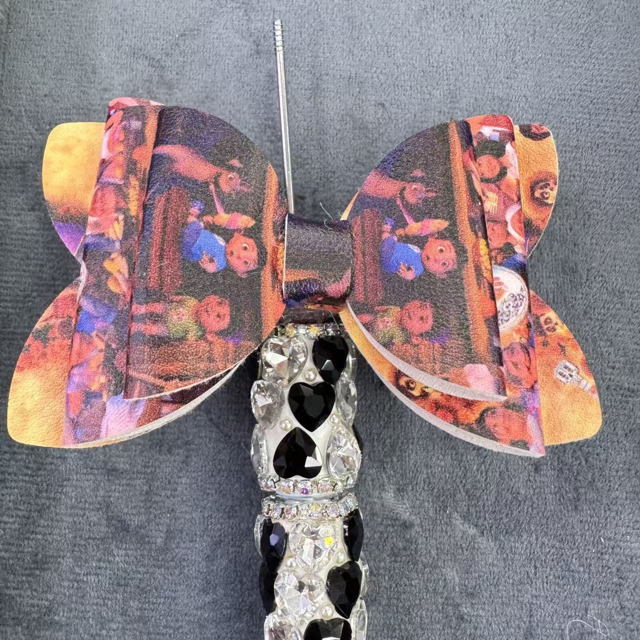 Movie Printed 3D Double‑layer Tail Sugar Bow For Pen Toppers,Random Mix