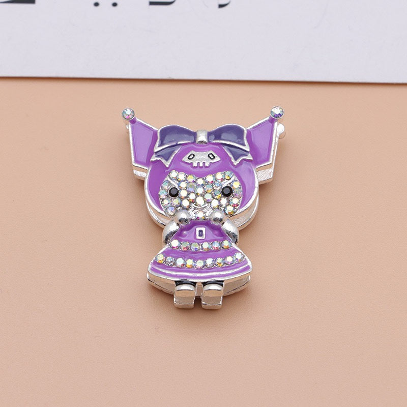Kuromi Cartoon Rhinestone Metal Beads