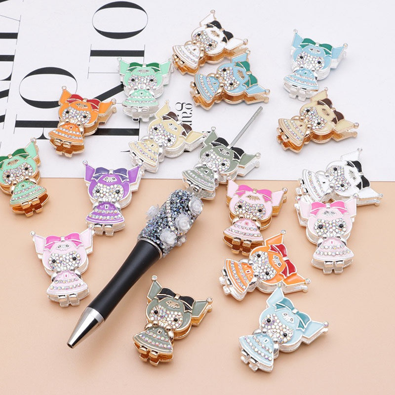 Kuromi Cartoon Rhinestone Metal Beads