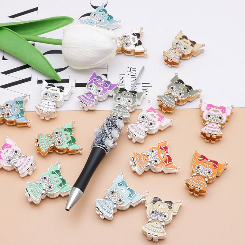 Kuromi Cartoon Rhinestone Metal Beads
