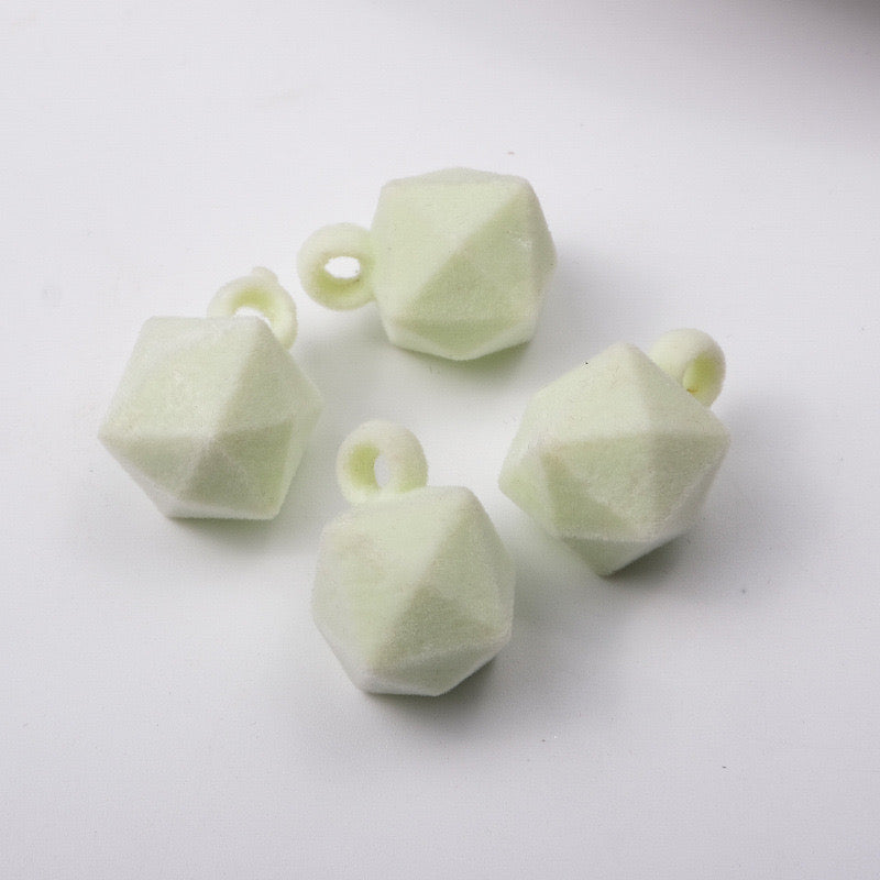 FS2382-16MM Flocked Cube Dangle Acrylic Beads For Making Car Hangers