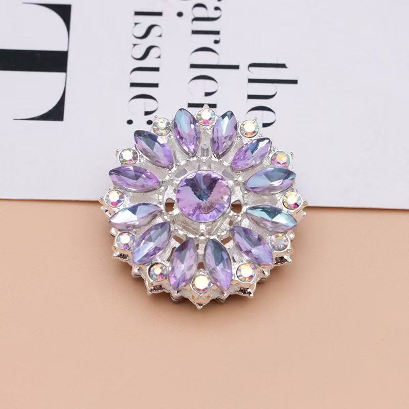Bling Bling Fancy Silver Sunflower Metal Beads  with Colorful & AB Rhinestones Beads