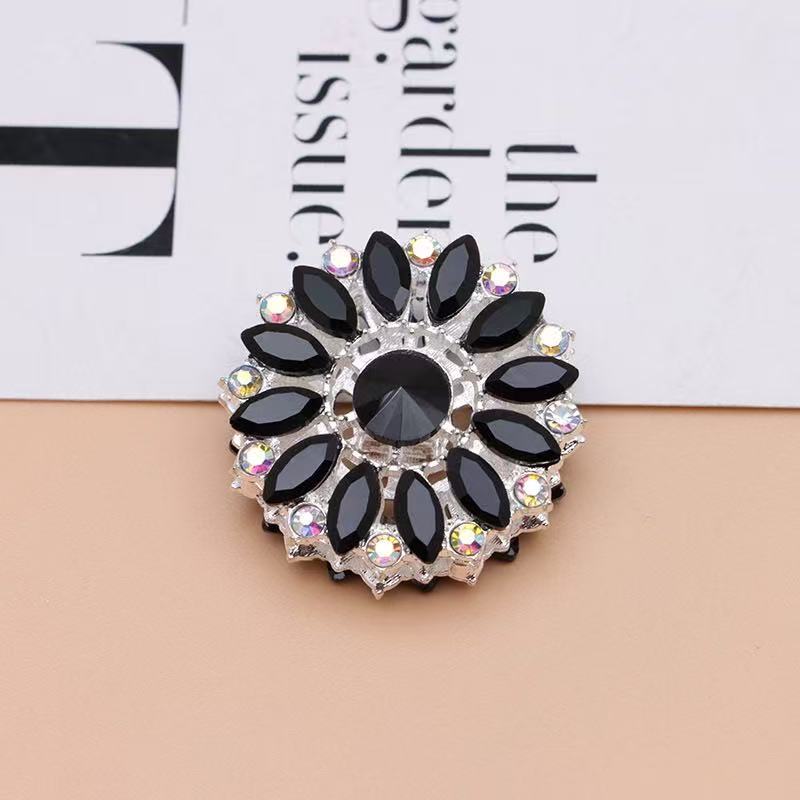 Bling Bling Fancy Silver Sunflower Metal Beads  with Colorful & AB Rhinestones Beads