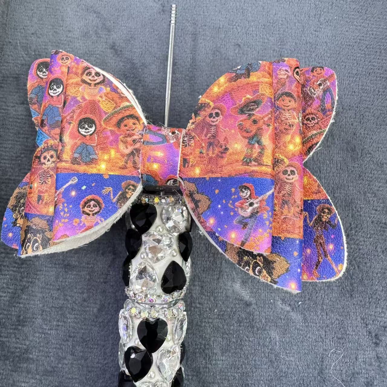 Movie Printed 3D Double‑layer Tail Sugar Bow For Pen Toppers,Random Mix