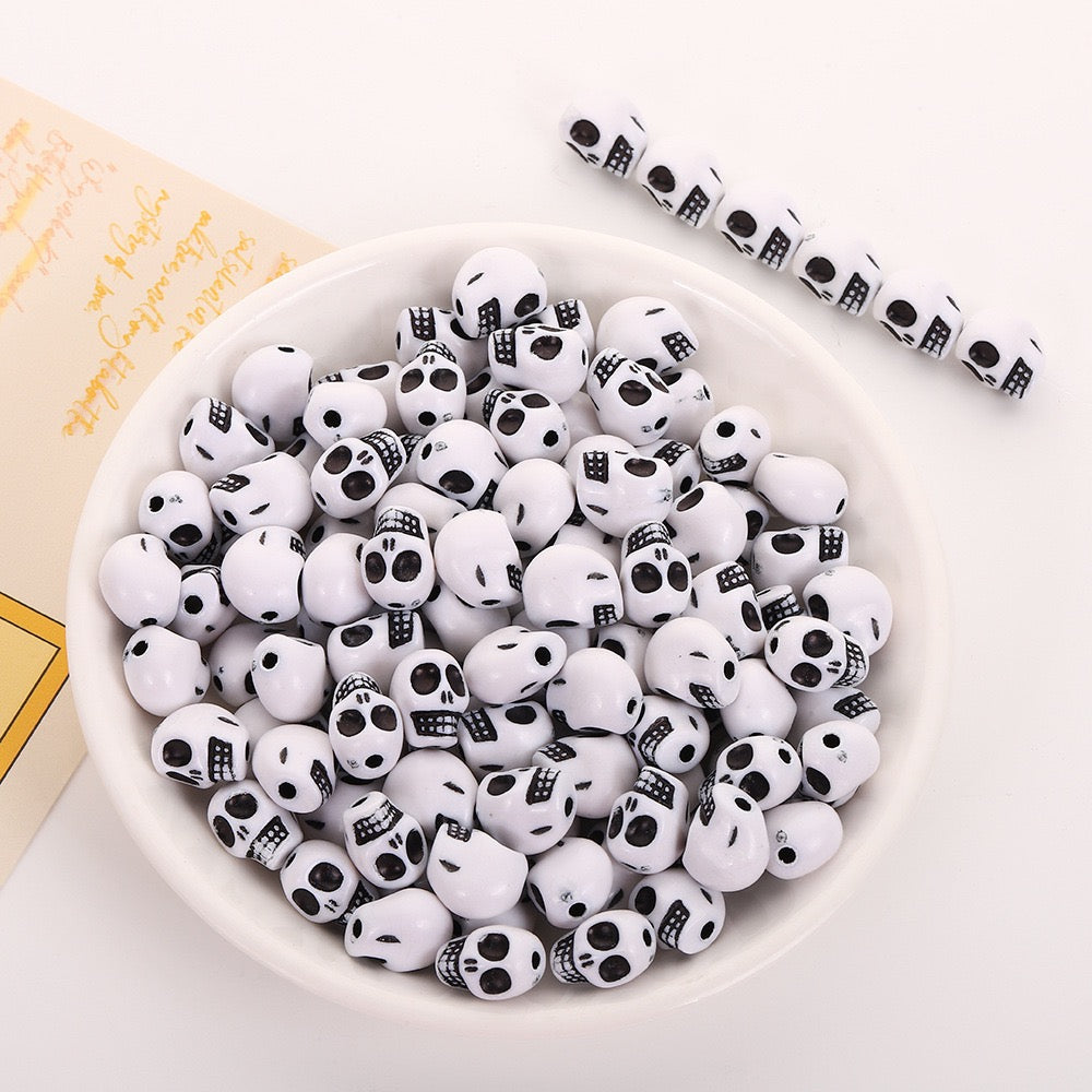 FS19734-About 10*12mm Halloween Skull Acrylic Beads