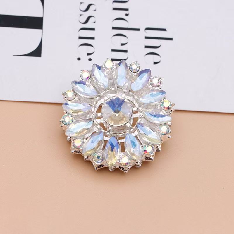 Bling Bling Fancy Silver Sunflower Metal Beads  with Colorful & AB Rhinestones Beads