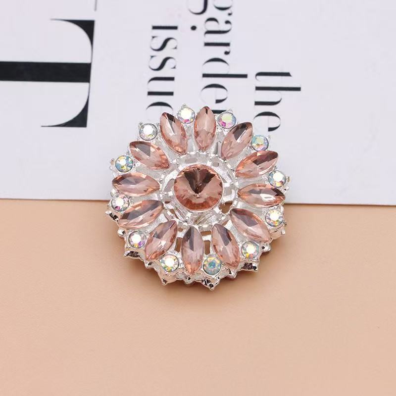Bling Bling Fancy Silver Sunflower Metal Beads  with Colorful & AB Rhinestones Beads
