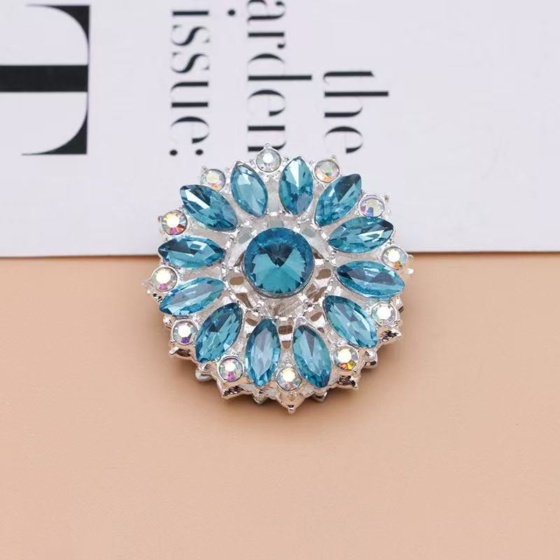 Bling Bling Fancy Silver Sunflower Metal Beads  with Colorful & AB Rhinestones Beads