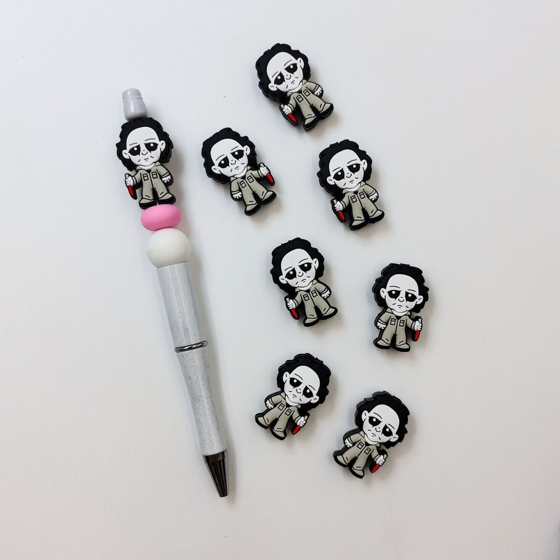 10 Pieces Michael Jackson Silicone Focal Beads