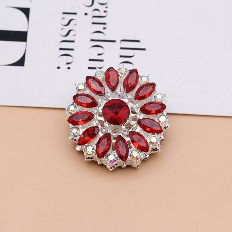 Bling Bling Fancy Silver Sunflower Metal Beads  with Colorful & AB Rhinestones Beads