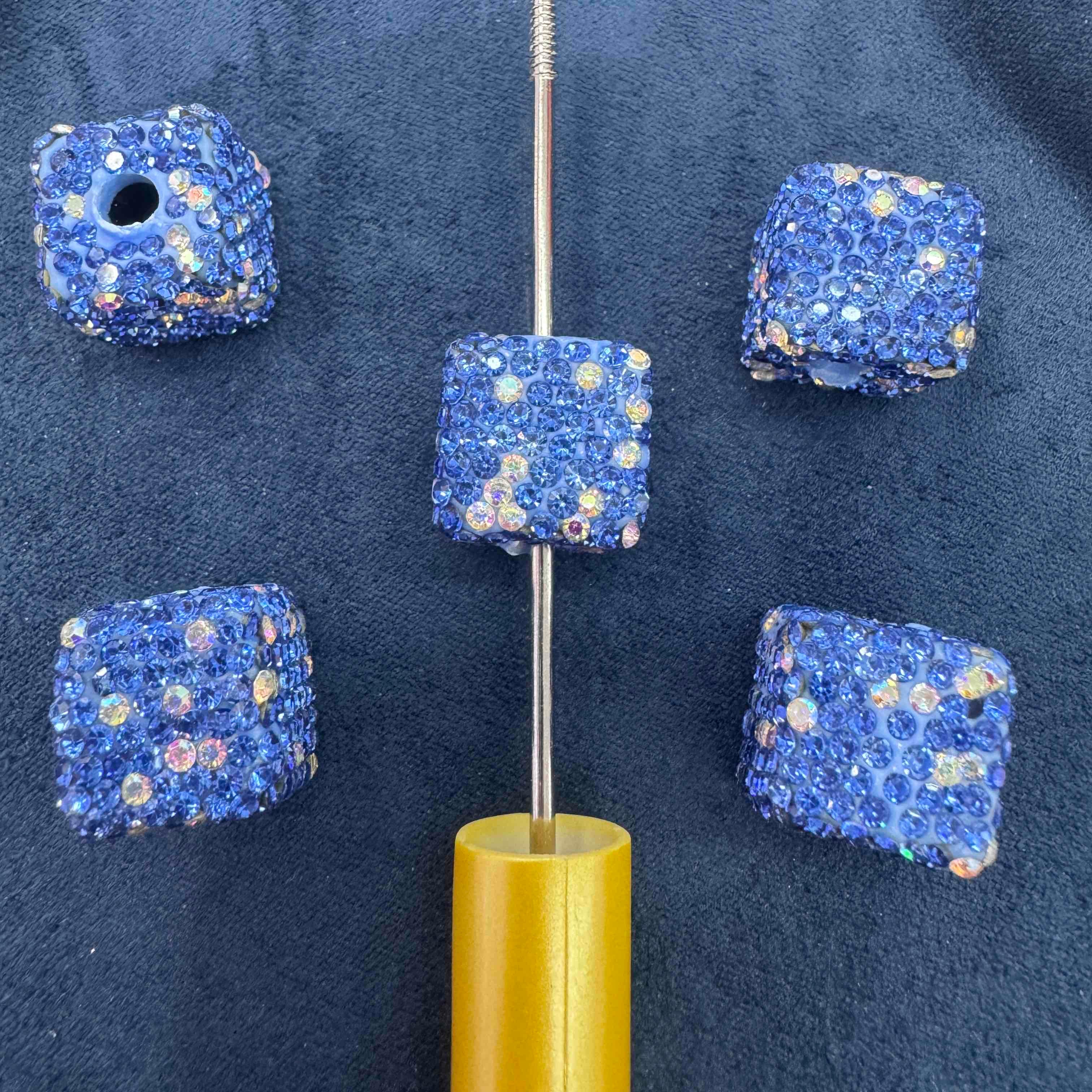 FS20232-16mm AB Color Rhinestone Clay Cube Beads