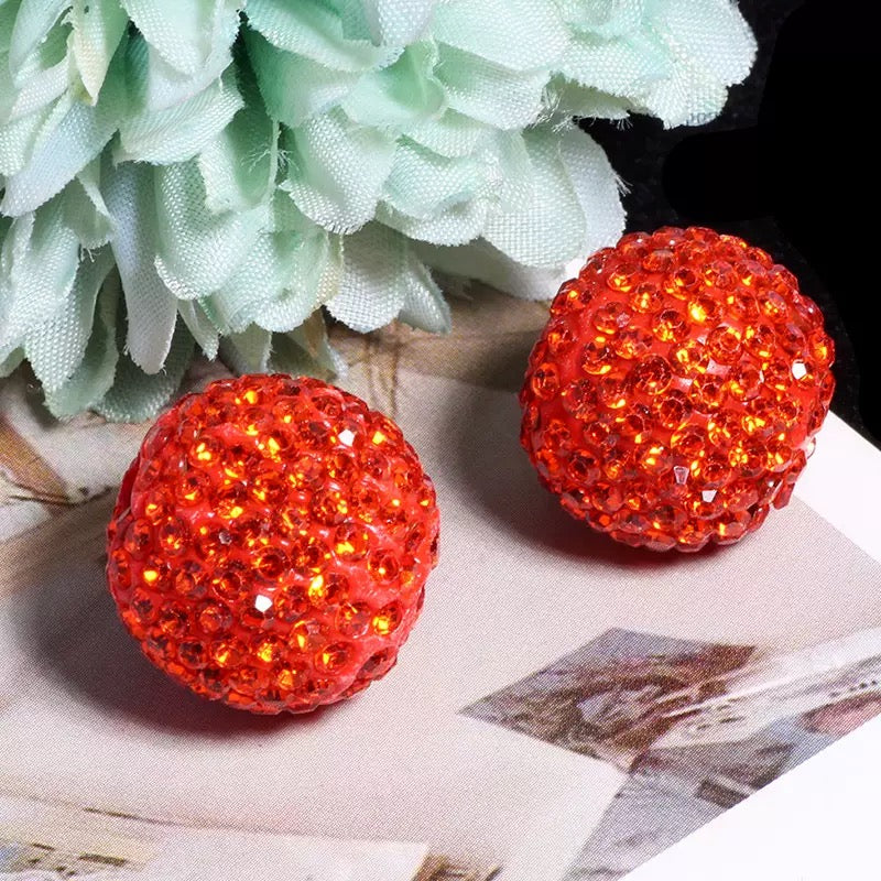 FS20235-16mm Solid Color Rhinestone Clay Beads