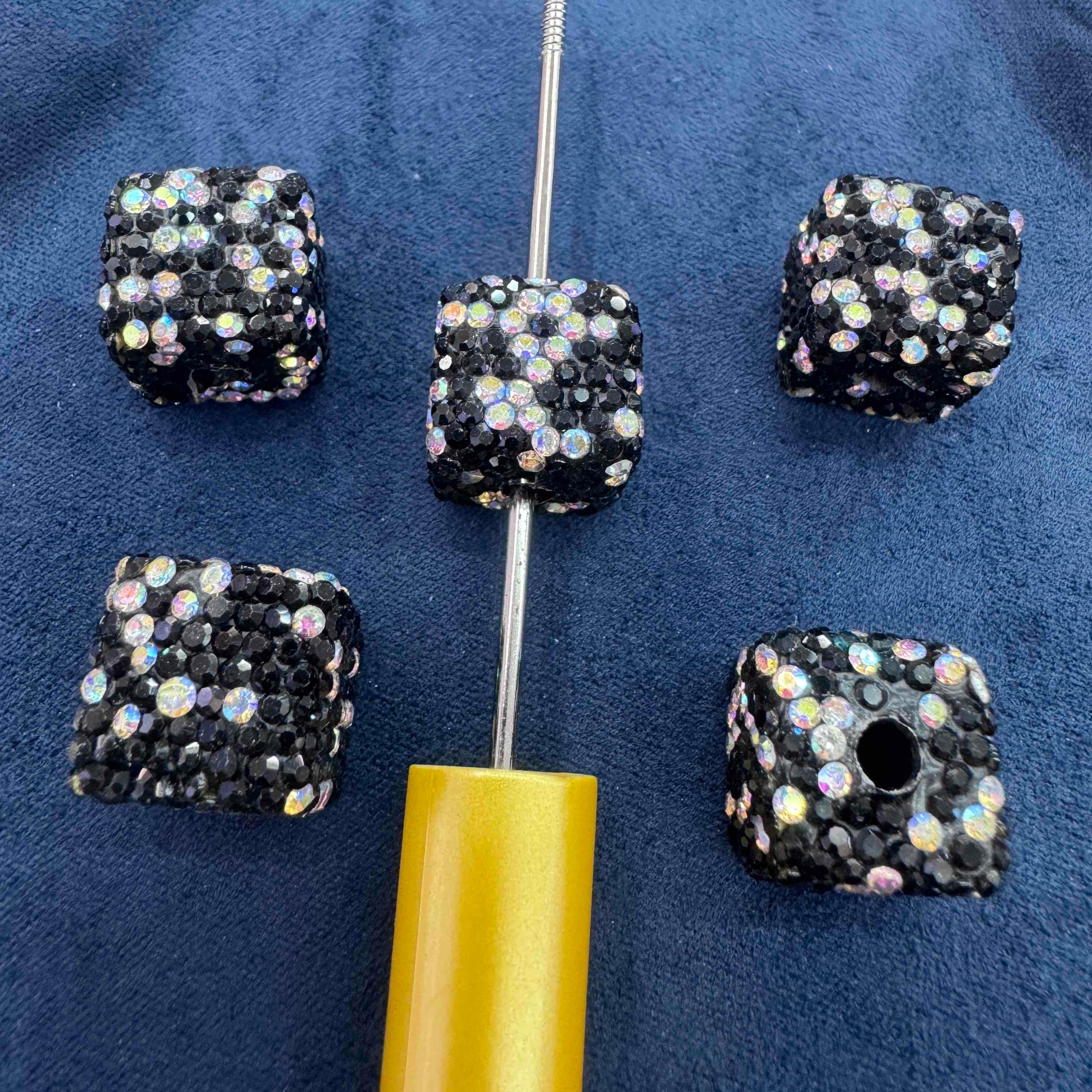 FS20232-16mm AB Color Rhinestone Clay Cube Beads