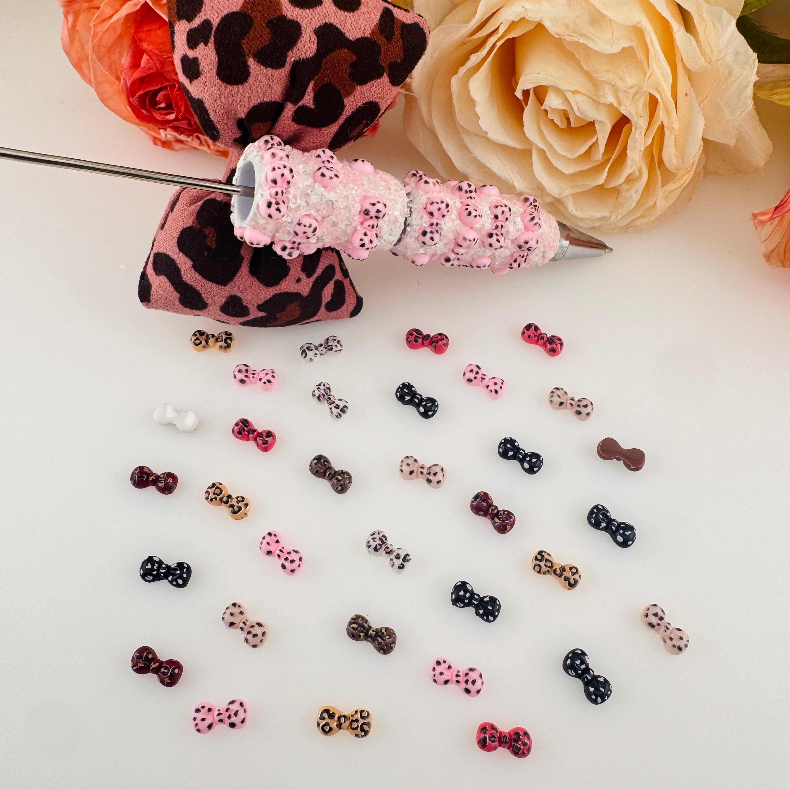 FS19372-Random Mixed4.5×9mm  Leopard Printed Resin Nail Charms