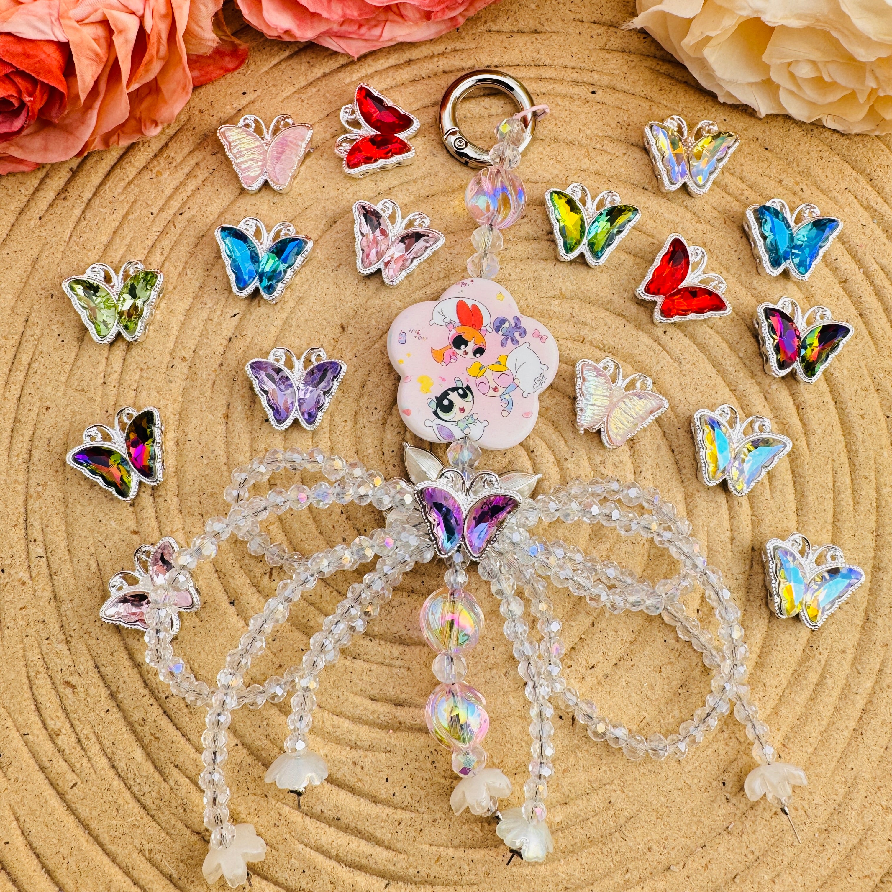 FS10508-About 24*8mm Butterfly 8 Hole Alloy Metal Beads