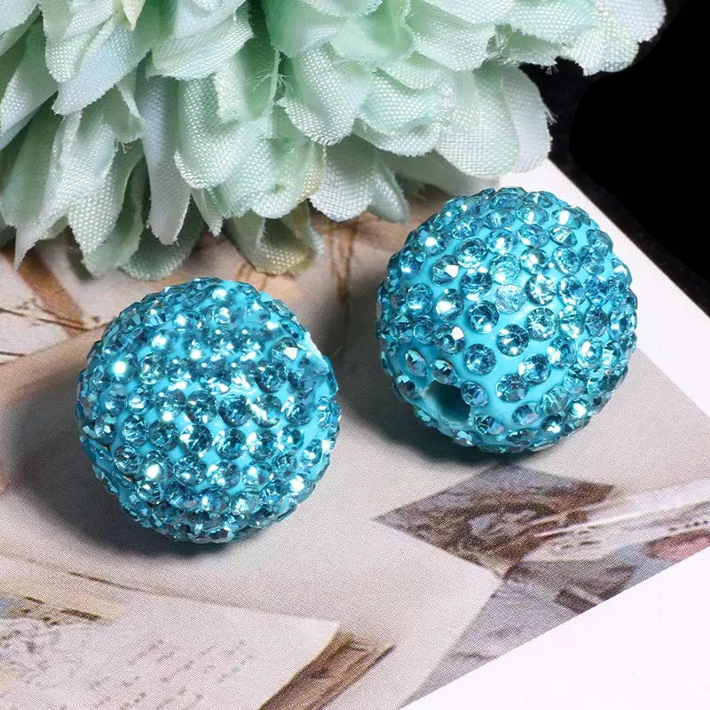 FS20235-16mm Solid Color Rhinestone Clay Beads