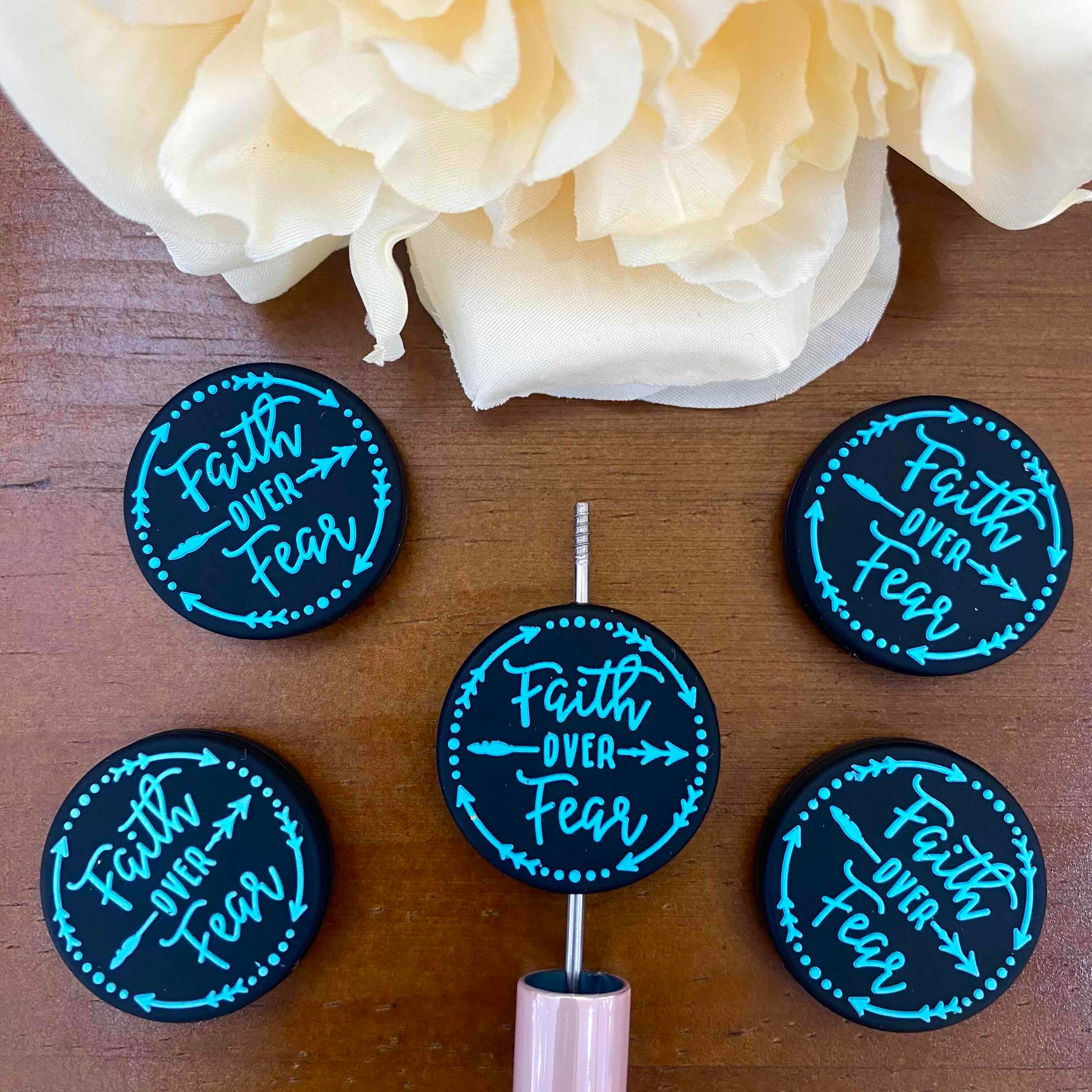 FS20192-Faith Over Fear Flat Silicone Focal Beads