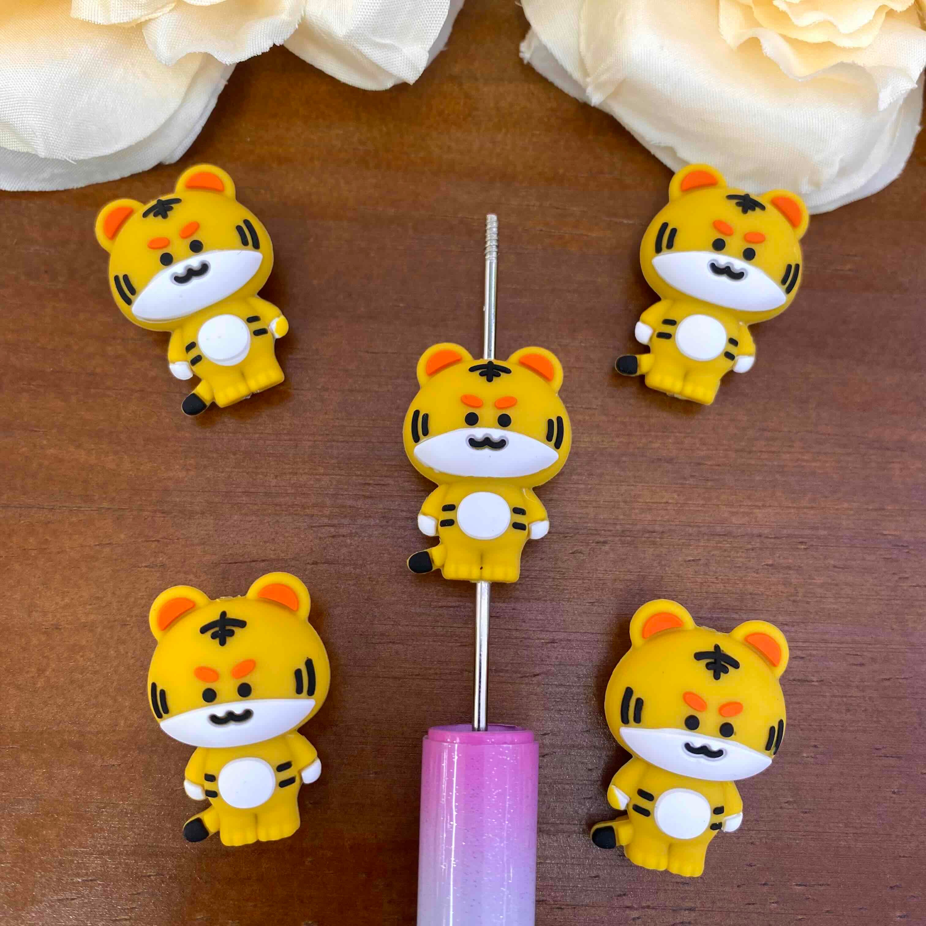 FS20537-3D Tiger Silicone Focal Beads