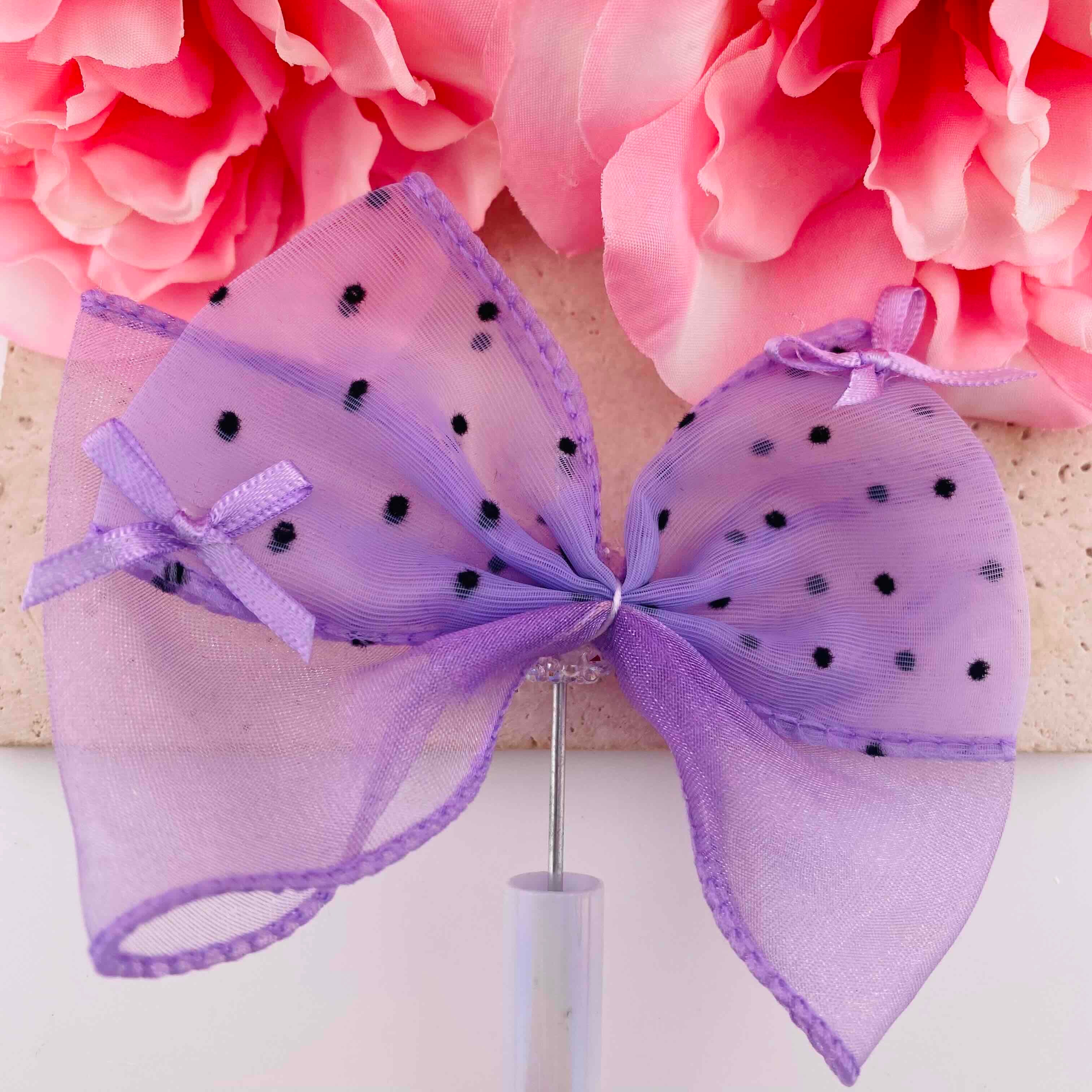 FS19814-About 18*20mm Tulle Polka Dot Bow Fancy Beads