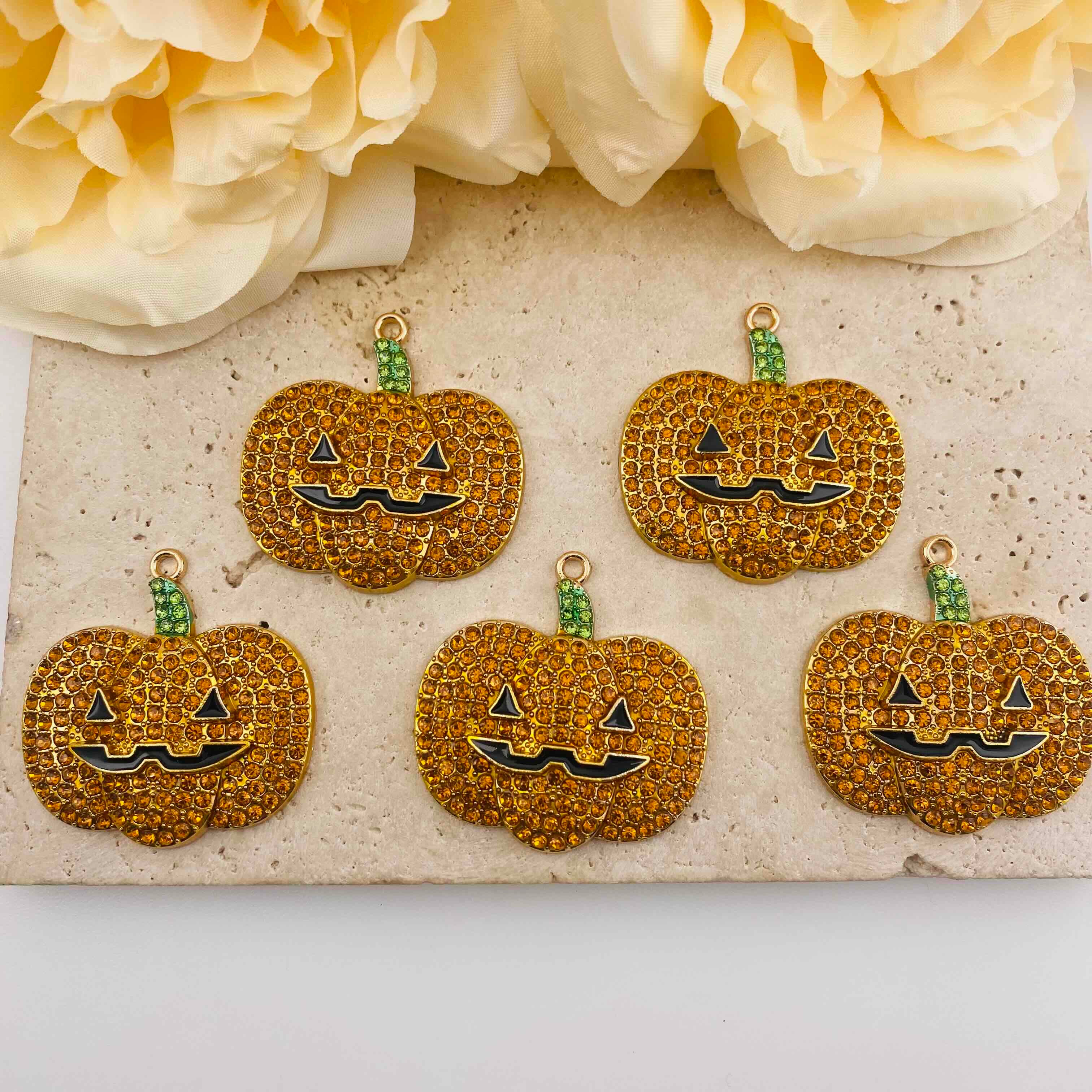 FS19915-About 39*39mm Halloween Rhinestone Fancy Patch For Making Fancy Beads