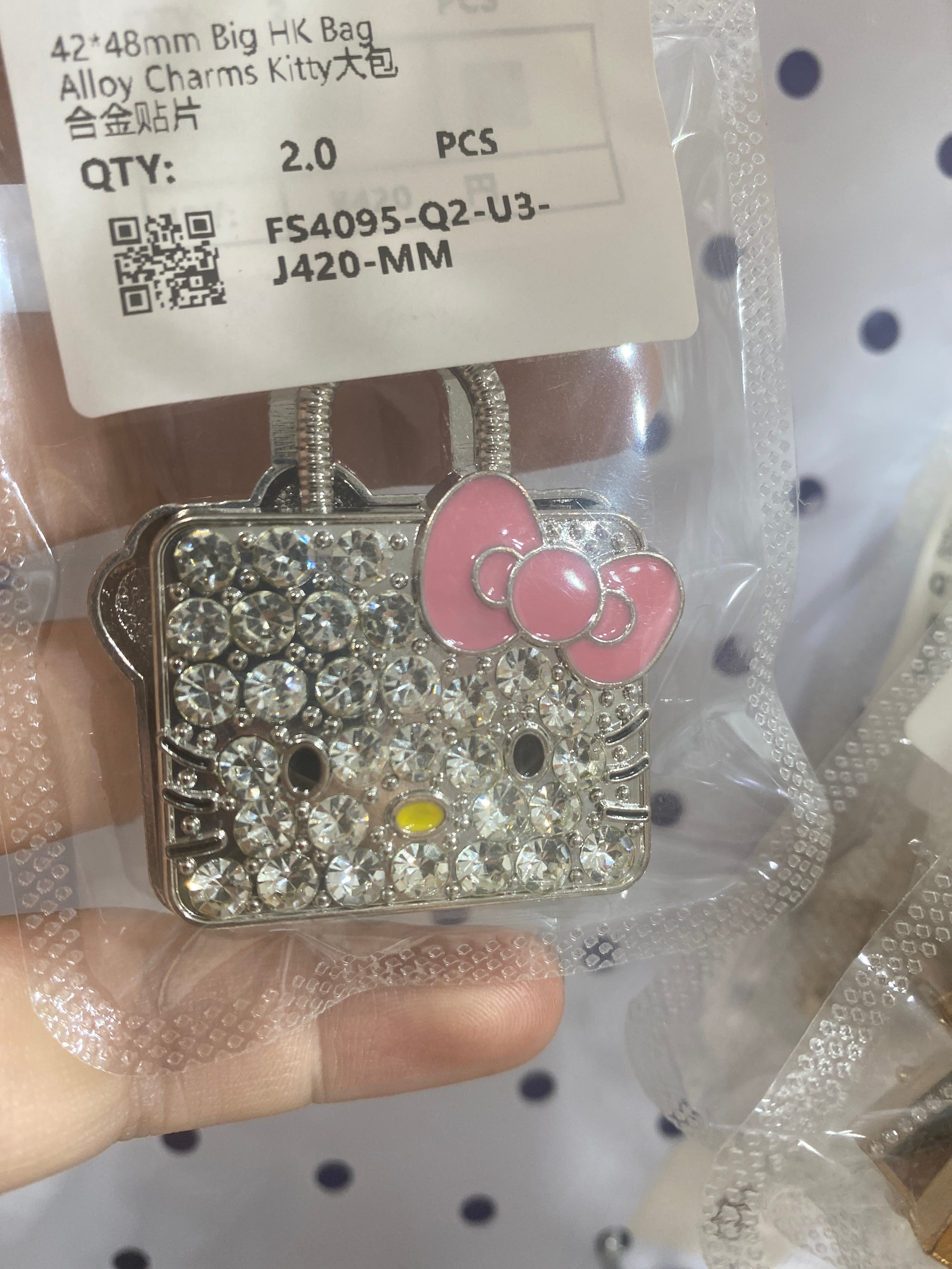 FS4095-2Pieces HK Diamond Bags Patch For Making Fancy Beads Zoe's DIY Shop