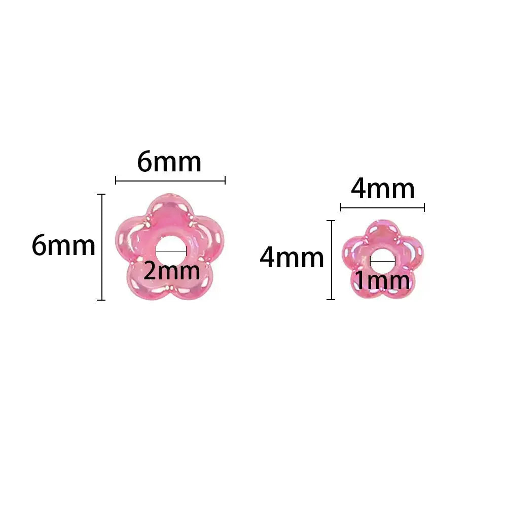 4MM  Acrylic Flower Bead Caps Transparent Flower Beads Bulk Colorful Bell Tulip Flowers Lily Floral Spacer Loose Bead End Caps for Jewelry Making Earrings Bracelets Women Adult DIY Crafts Zoe's DIY Shop