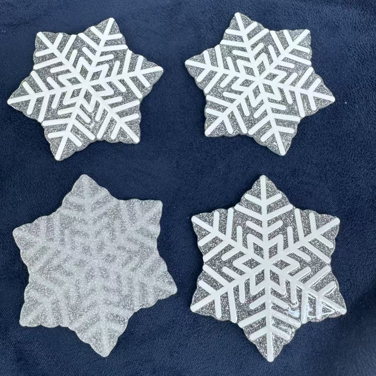Snowflake Christmas acrylic pendant, suitable for making keychains