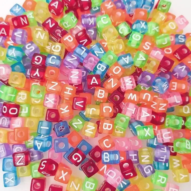 5.5*5.5MM Square Black Background Gold English Letter Acrylic Beads DIY Jewelry Bracelet Necklace Keychain Making Zoe DIY Wholesale